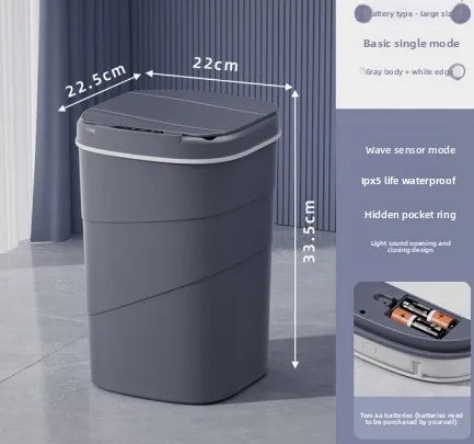 Smart Sensor Automatic Electric Trash Can Large Capacity Home Kitchen Living Room Modern Creative Waste Bin