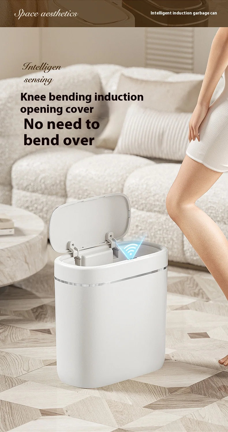 7/9L Narrow Smart Sensor Trash Can Automatic Wastebasket With Lid Desktop Trash Can Waterproof Toilet Dustbin Wastebasket